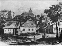 Bouzov - náves rok 1872
